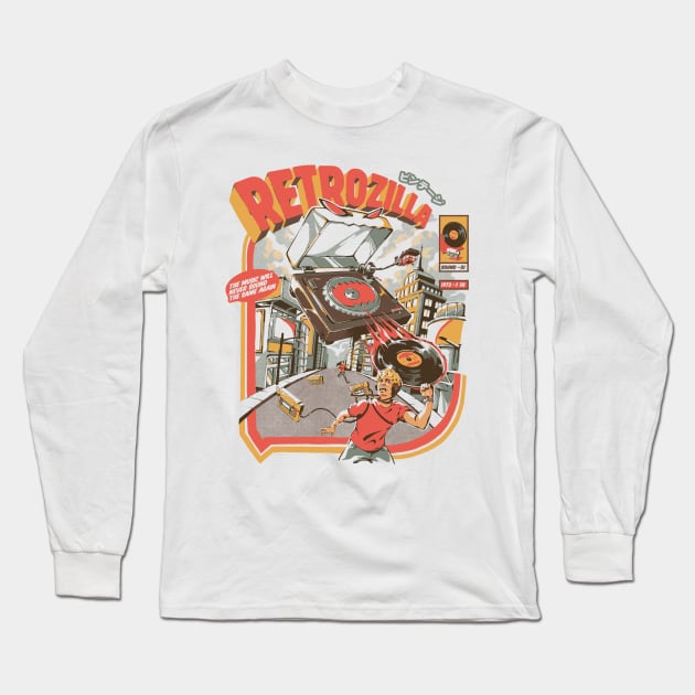 Retro Soundzilla Long Sleeve T-Shirt by Ilustrata